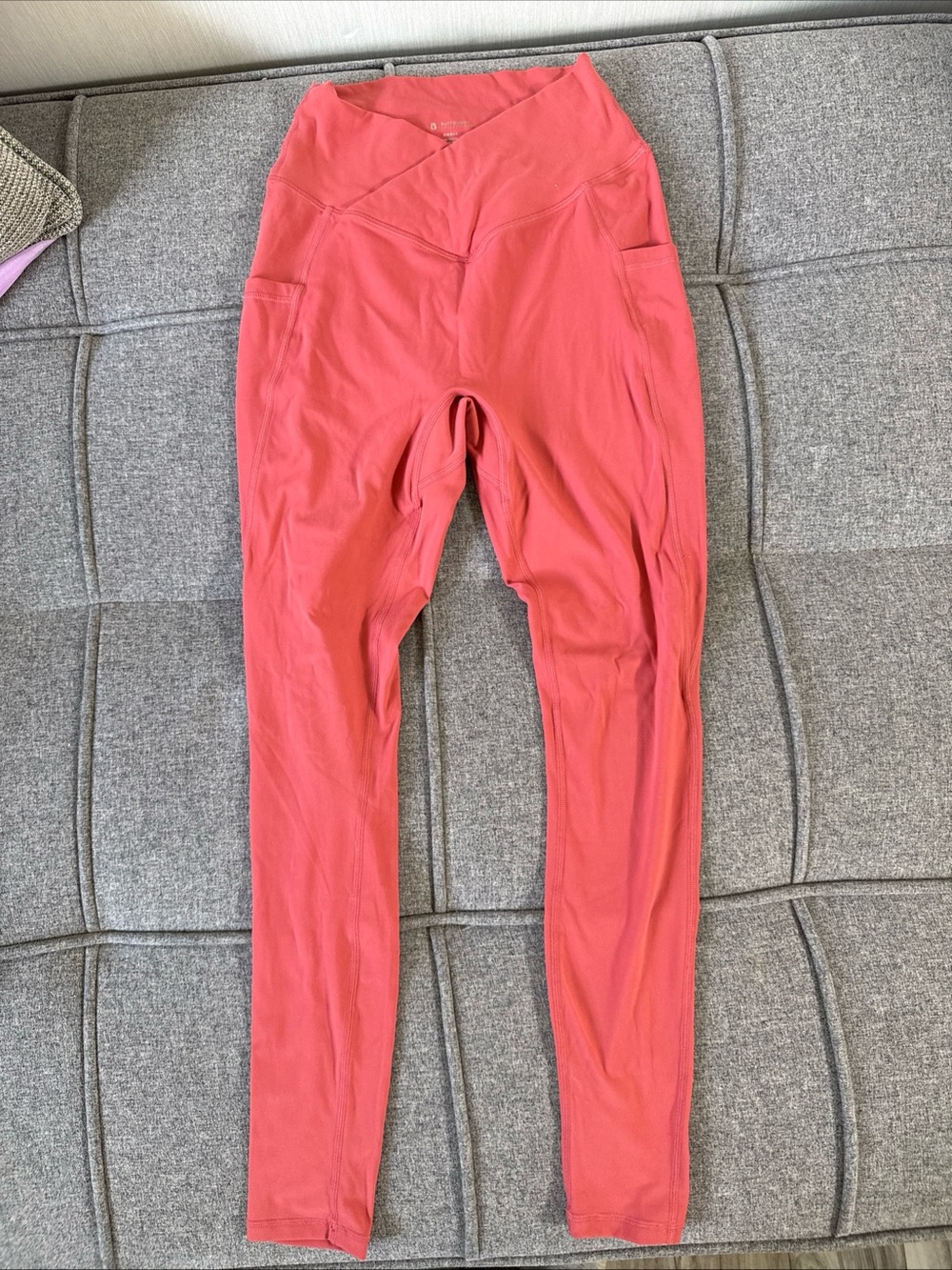 Buffbunny Collection Pants Womens Small Coral Gold Foil High Rise Leggings Yoga